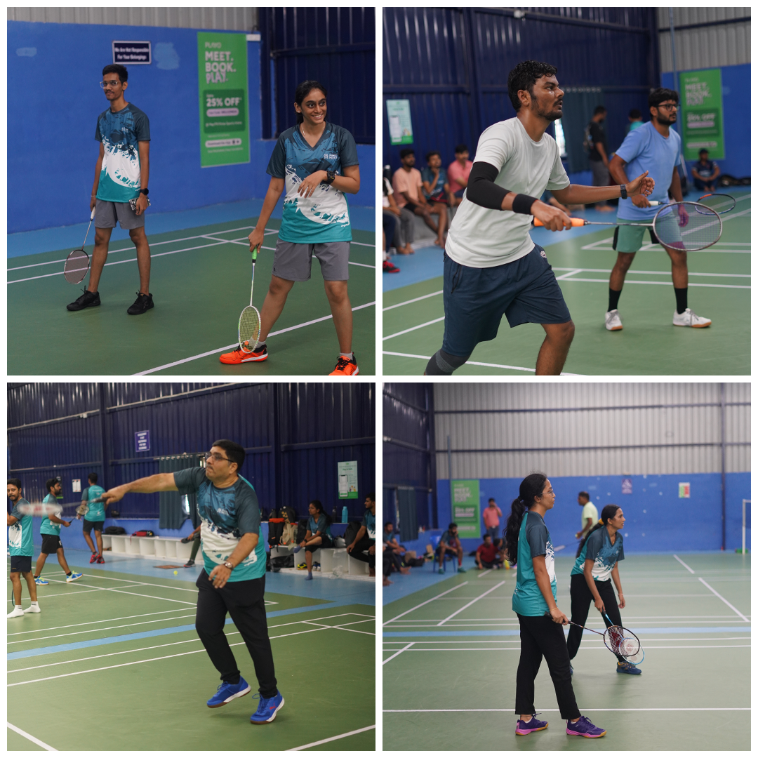 Collage of people playing tennis