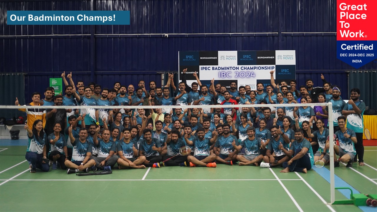 Group of people with badminton net