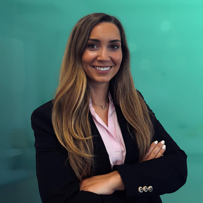 a portrait of a female office employee