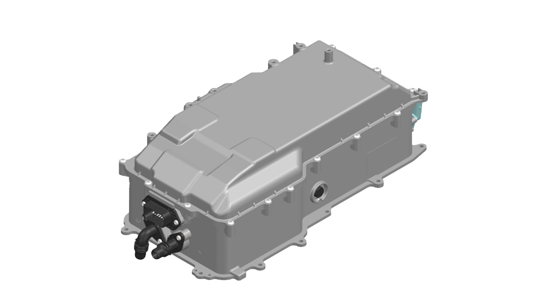 Gray silver automotive component in compact box