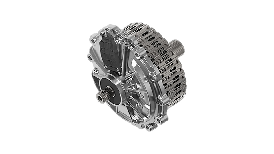 BorgWarner wet dual clutch transmission on transparent background