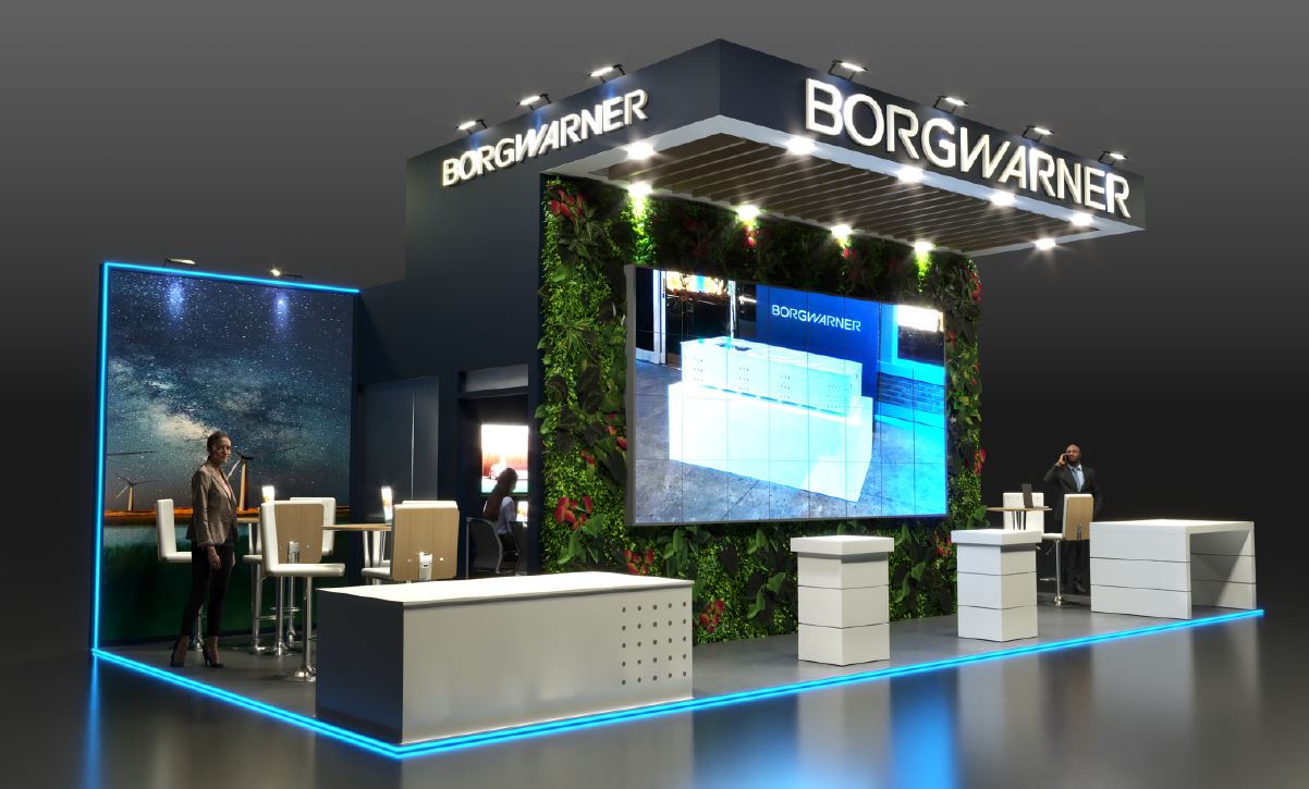 Trade show booth rendering