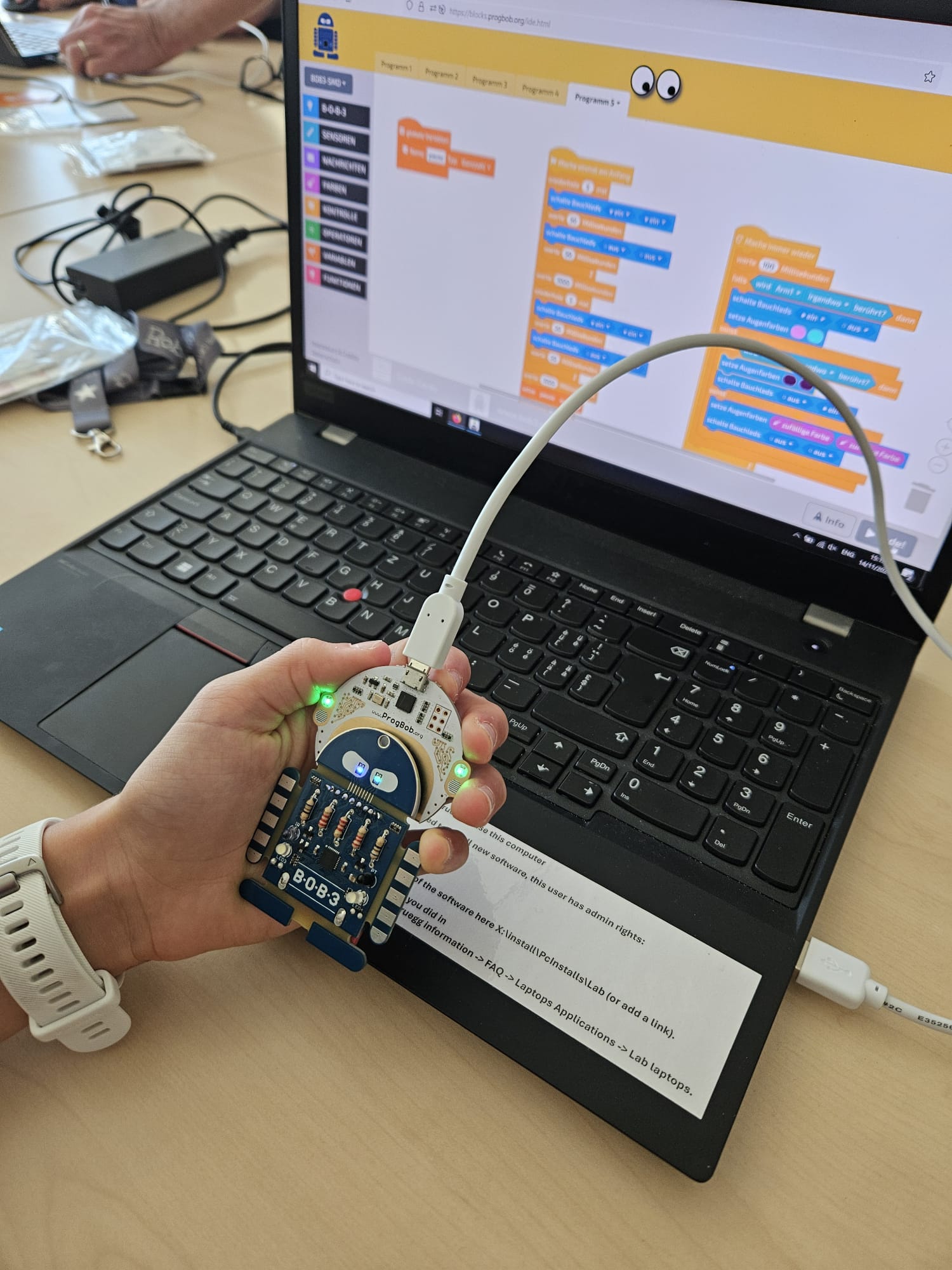 Electronics plugged into computer