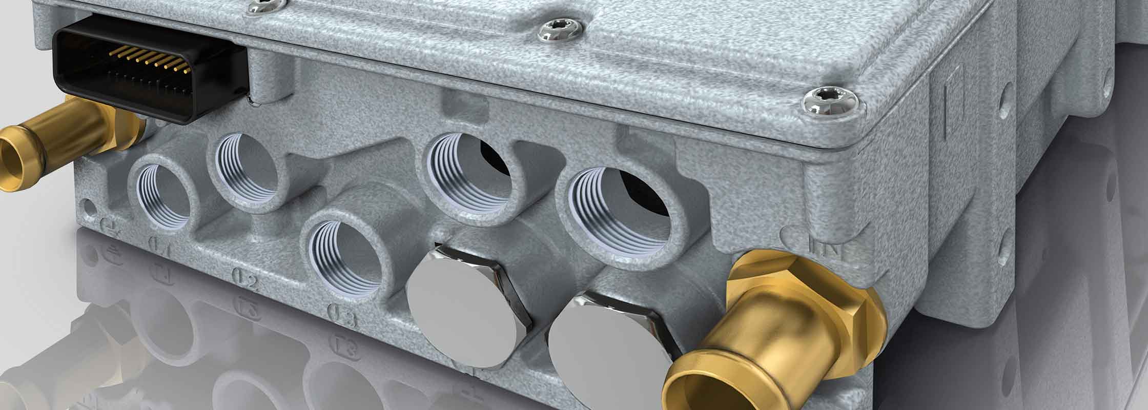 Grey box with connectors