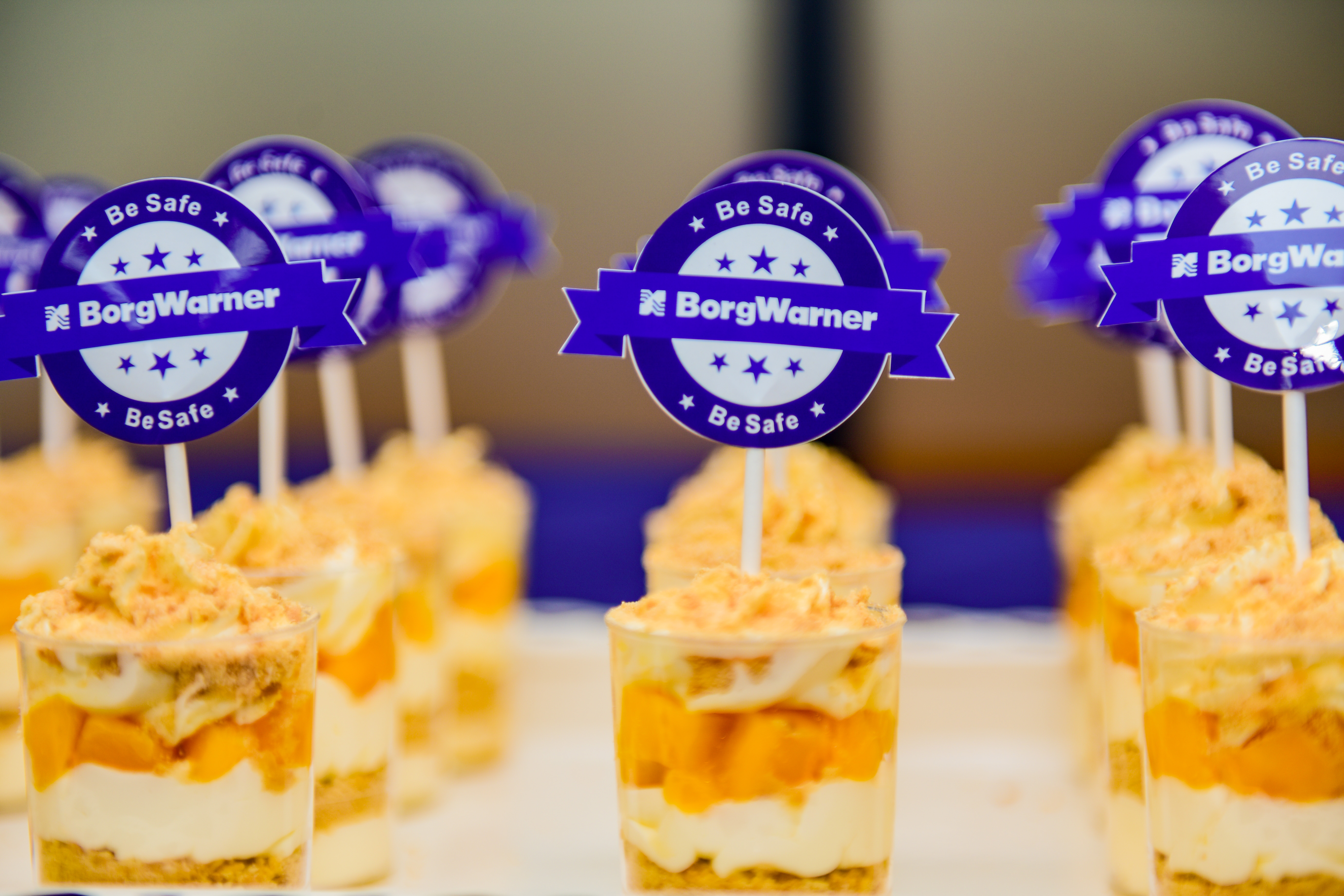 Dessert with "be safe" label